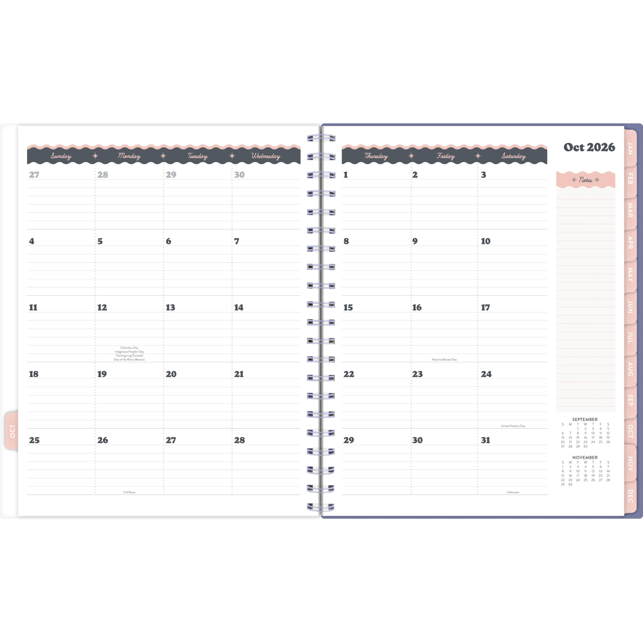 Mead Cambridge, agenda settimanale e mensile, 15 mesi, ottobre-dicembre, 21,6 x 27,9 cm, CatCoq, Berry Branches (CC01-905-27)