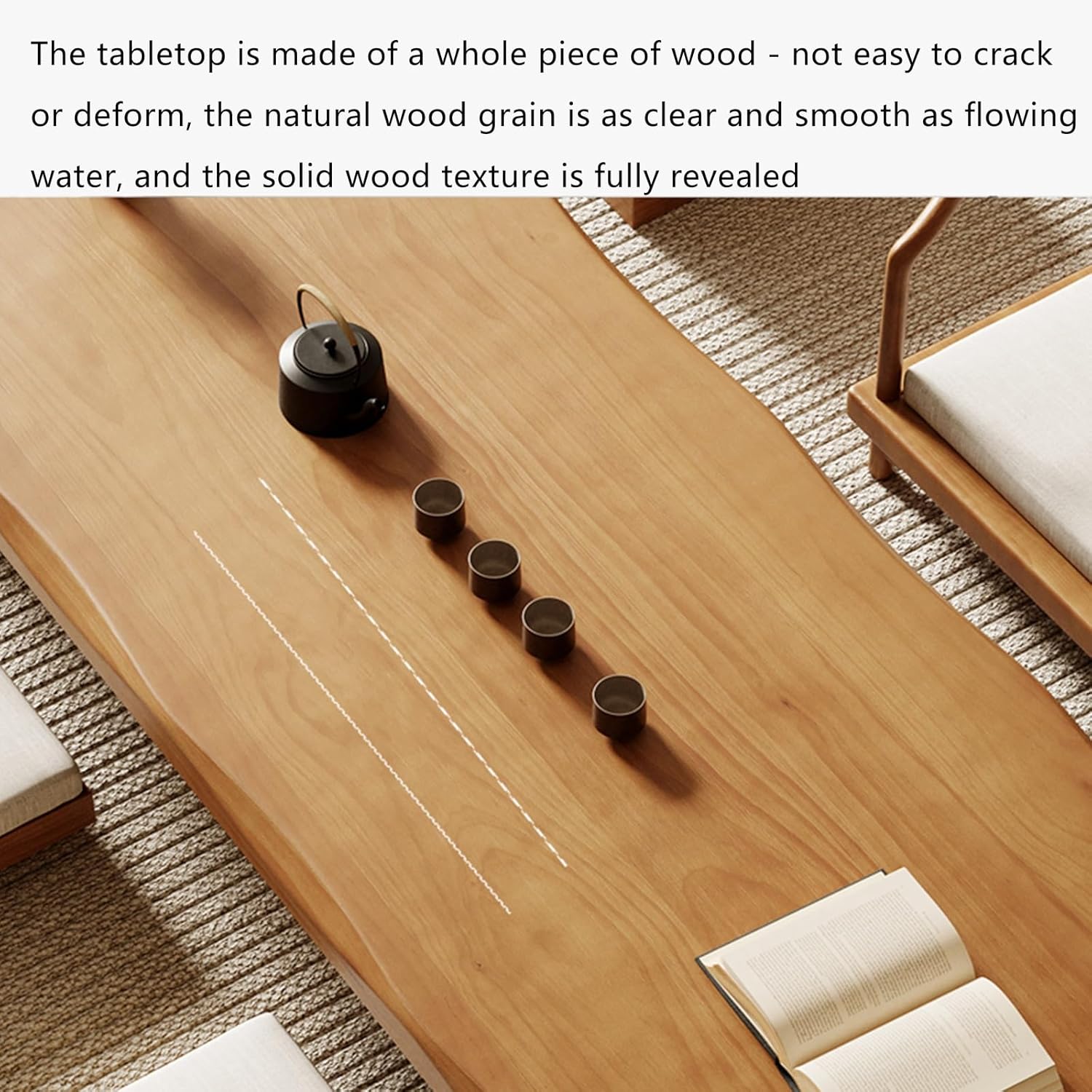 Walnut Japanese Tatami Coffee Table, 100cm/39.3in, Rectangular, 4 Seater