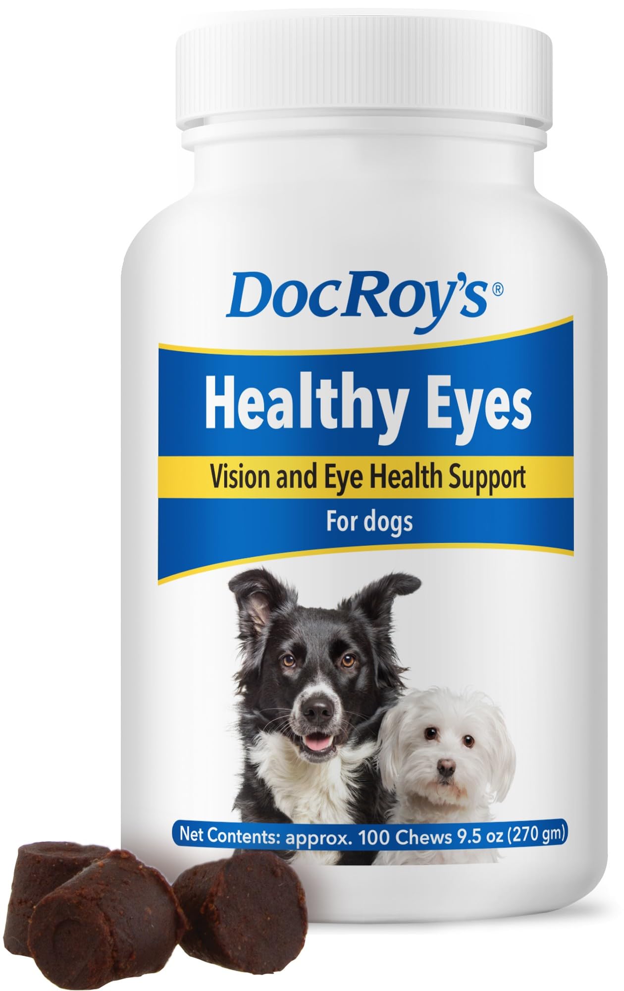 Doc Roy's Healthy Eyes - Vision and Eye Health Support for Dogs - 100 ct Chews