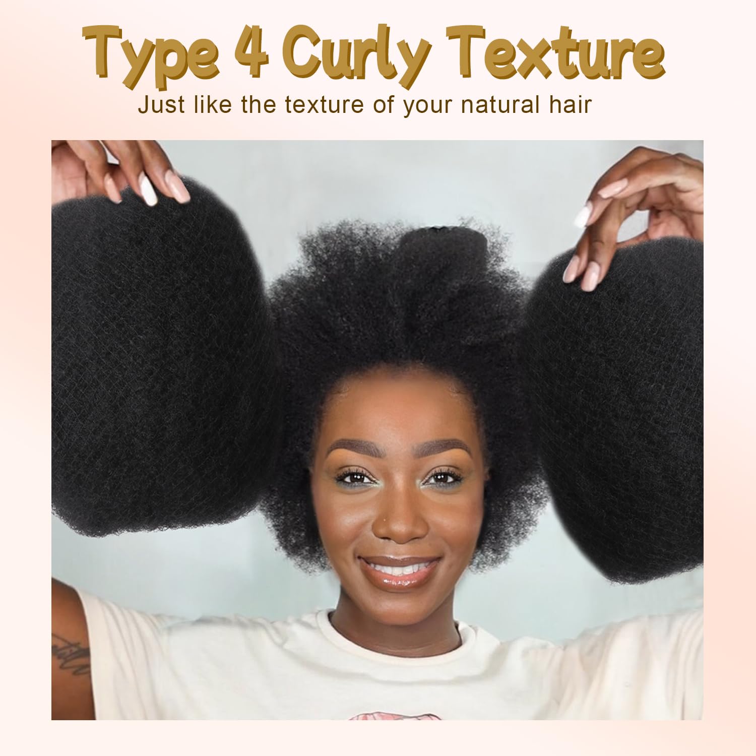 Afro Kinky-Curly Human Hair Bulk Dreadlock Extensions Marley Twist Hair Human Hair Extensions Human Braiding Hair Extensions Afro Kinkyhair for Braiding (#27 - Image 3
