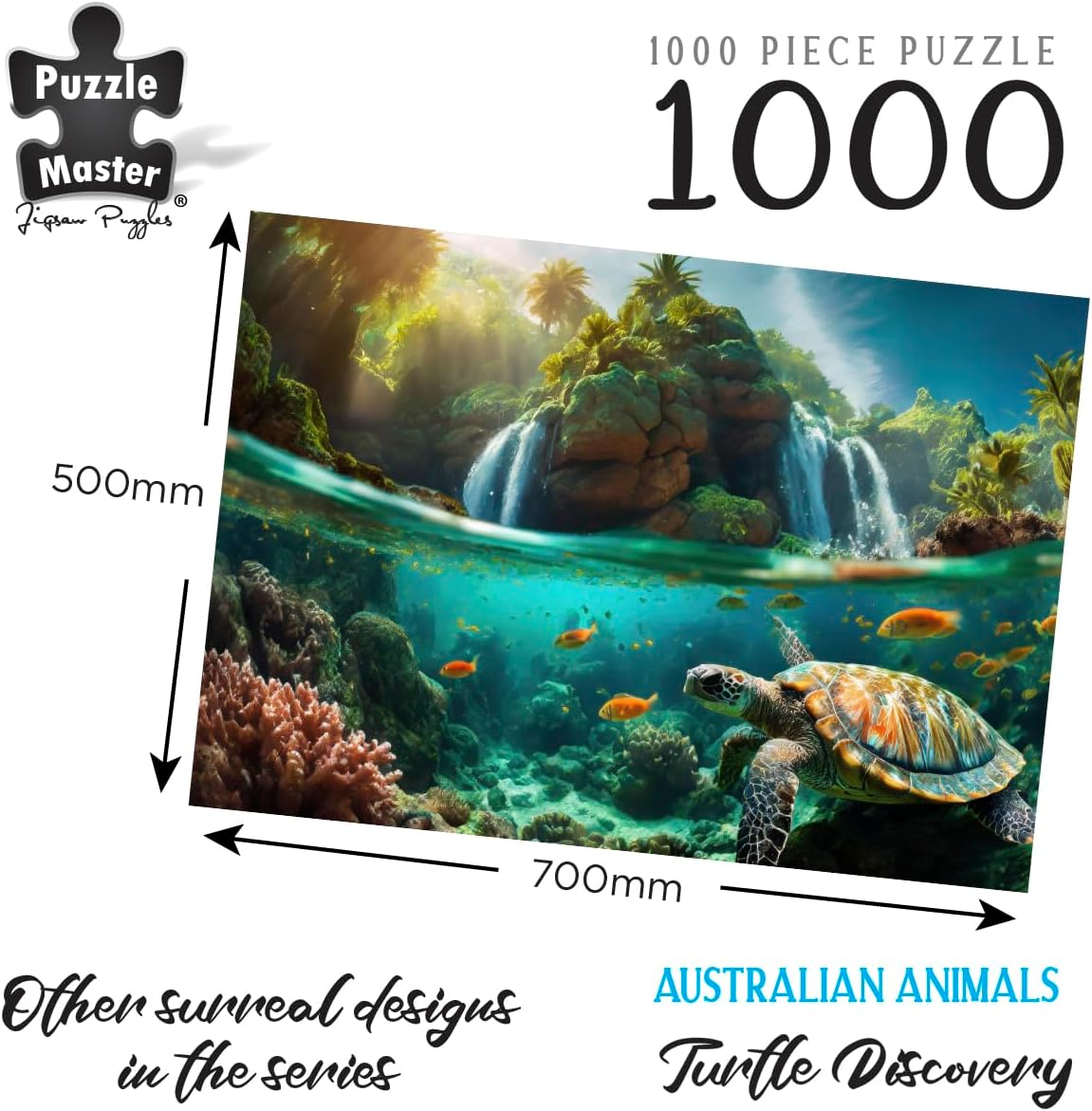 Puzzle Master 1000 Piece Jigsaw Puzzle - Turtle Discovery Surreal Australia Collection - 35x25cm Jigsaw Puzzles 1000 Pieces