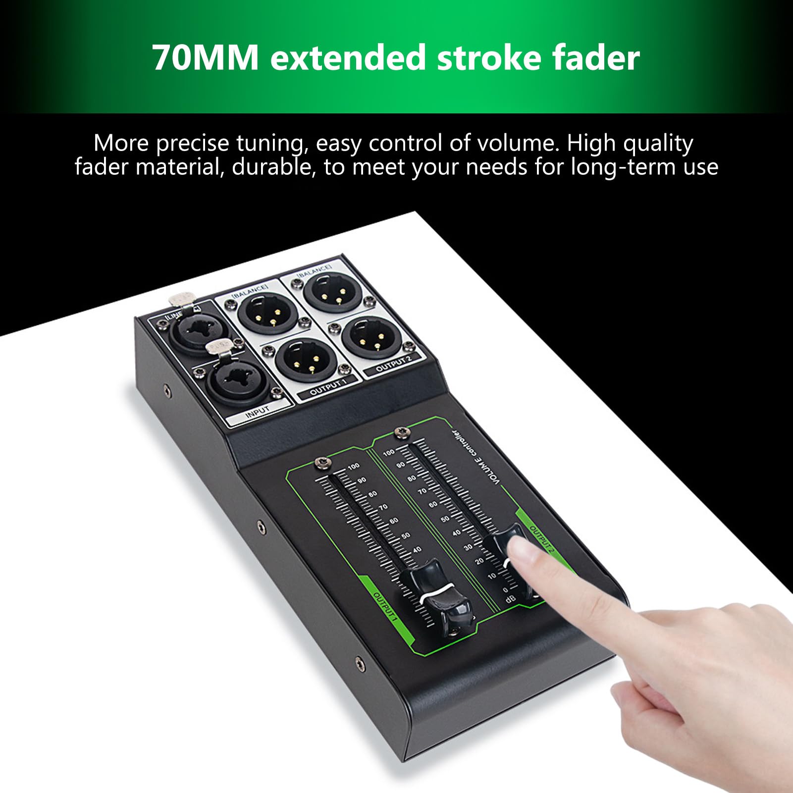 Passive Lautstärkeregelung Metall-Controller mit 70mm Drehknopf, Mehrere Eingänge für Heimstudio, DJ-Equipment