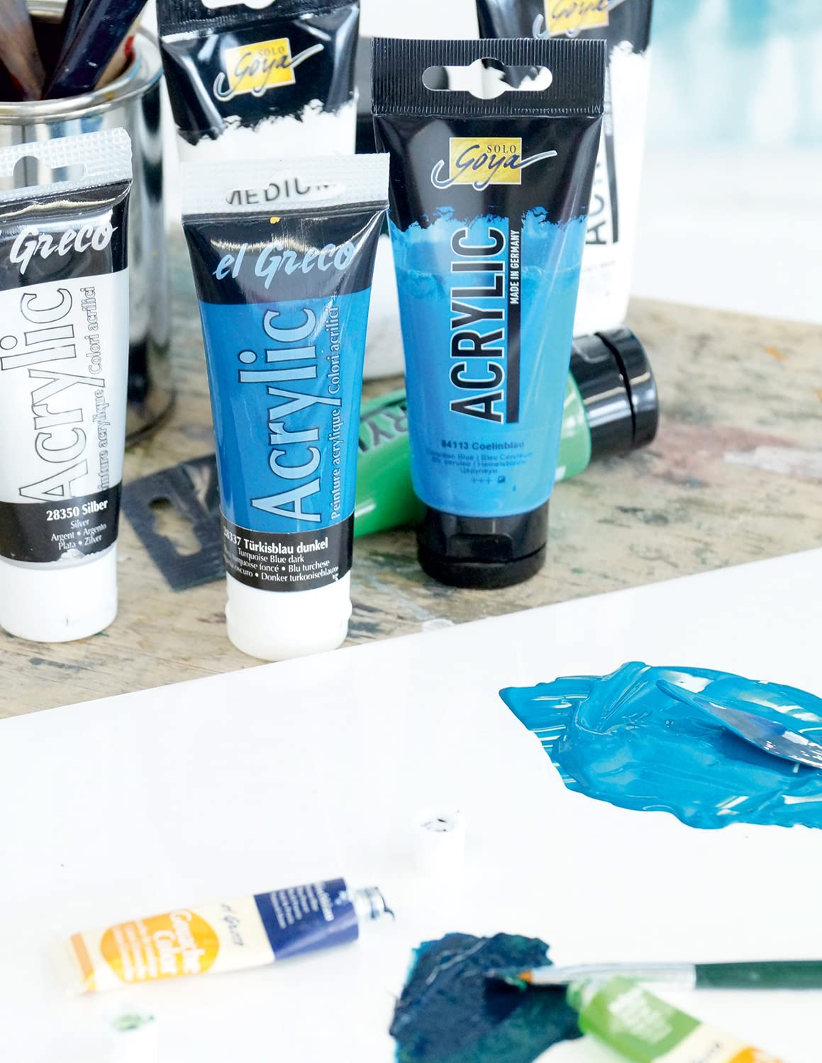 Kreul 28361 El Greco Peinture Acrylique à Haute Pigmentation De Qualité Professionnelle Colorable Pour Peinture Pâteuse, Brillante, Tube De 75 Ml Orange Fluorescent