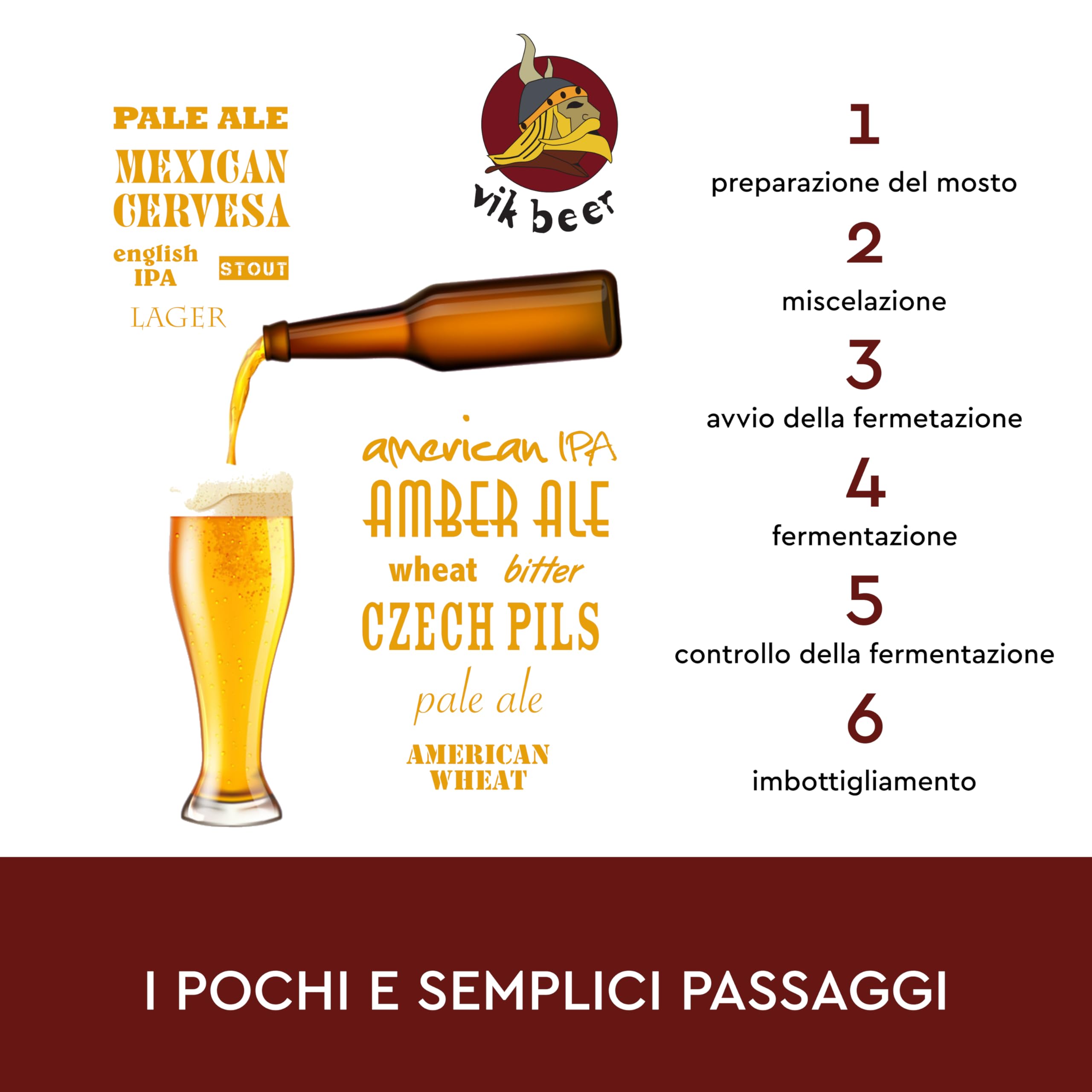 Beer&Wine Kit Fermentazione Birra Lux, Completo di Un Malto Birra Chiara + Tappatrice