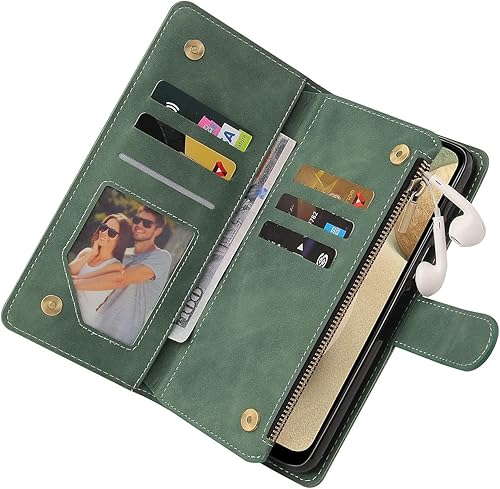 Miniatura 4 de LBYZCASE Funda para Galaxy A14 5G (2023) con ranuras para tarjetas, función atril con cierre magnético, cierre magnético, correa de muñeca para