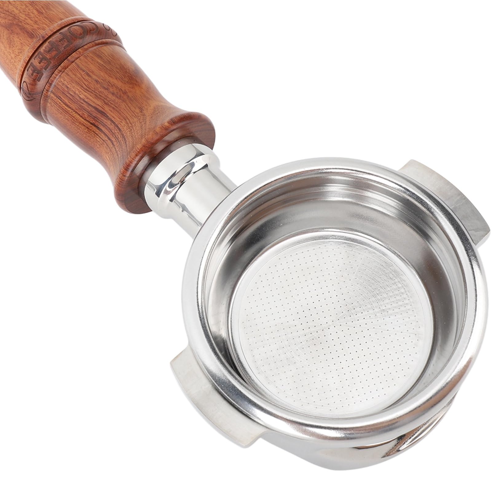 Portafiltros de repuesto para cafeteras de 58 mm sin fondo, mango de palisandro, portafiltros huecos de acero inoxidable para Expobar E61 para GEMILAI (tipo 1)