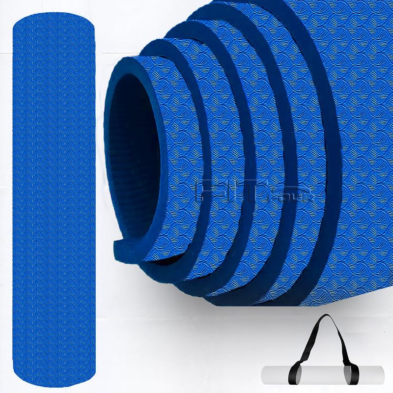 FIT FOUR® Yoga Mat Lightweight 4MM Thick Non Slip Exercise Mat For Yoga, Pilates, and Home Workout for Men & Women Gym Workout and Yoga Exercise with Shoulder Strap (Blue) (B0C9QS73N7) Amazon Price History, Amazon Price Tracker