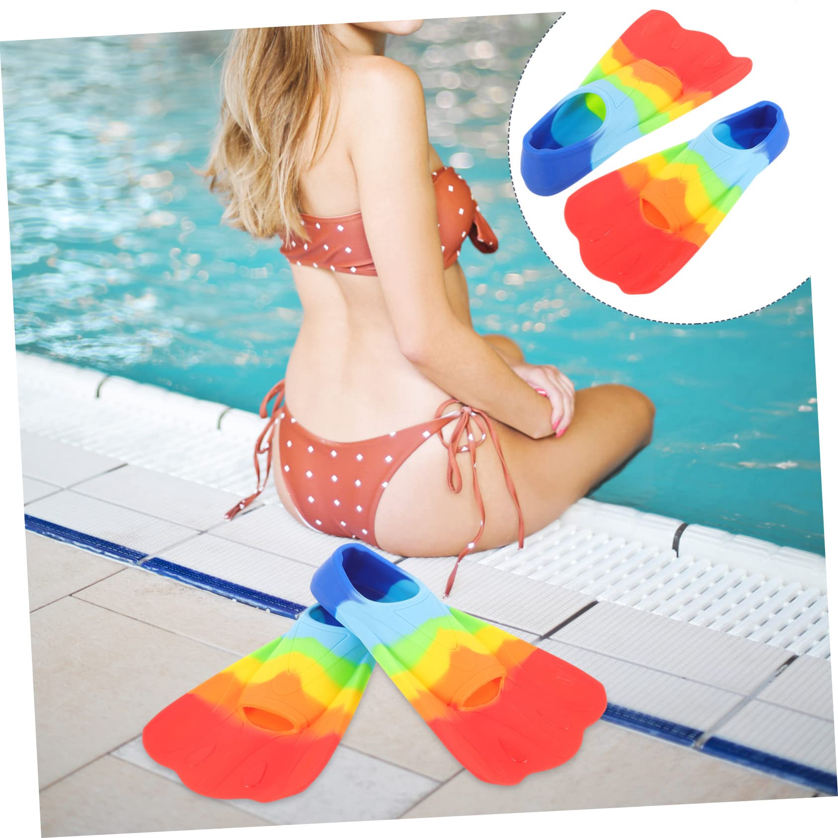 Toddmomy Pieds d'entraînement à la plongée Portable kiddikutter Piscine pour Enfants pour Les Femmes de Natation pour la plongée en apnée Gel de silice Colorful