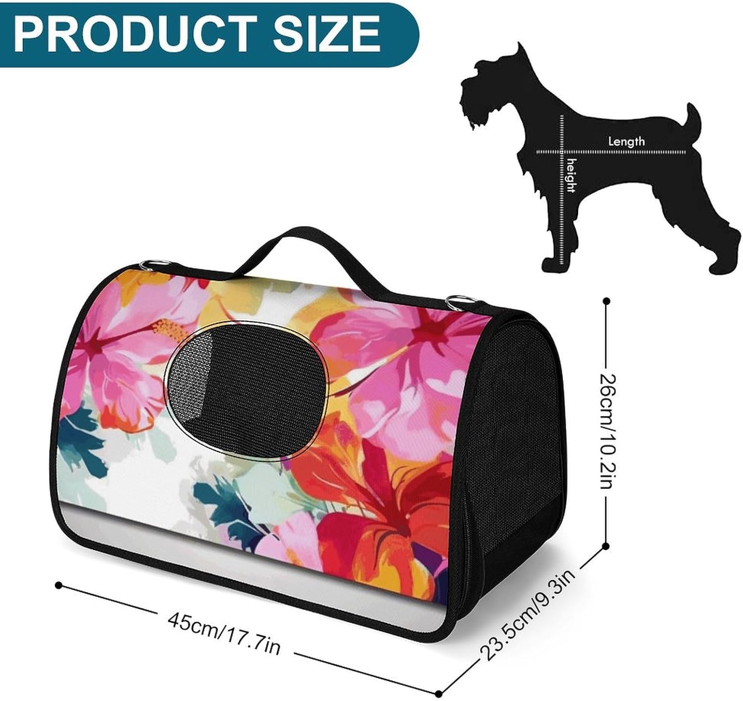 Pet Handbags, Hawaiian Flower Print Printed Pet Handbags,folding Pet Bags,new Pet Handbags,universal Pet Handbags, 45X26X23.5cm