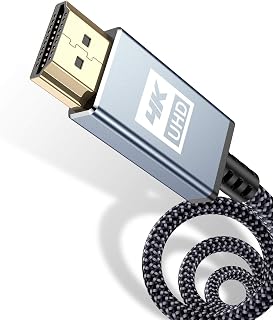 4K HDMI Cable 3ft,Sweguard HDMI 2.0 Cable High Speed 18Gbps Nylon Short HDMI Cord Supports 4K 60Hz,3D,Blu-Ray,HDR,UHD 2160p,1080p,Ethernet,ARC-CL3,Compatible Fire TV,Apple TV,HDTV,Xbox PS4 PC-Grey
