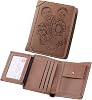 Men's Personalised Women's Leather Wallet with Photo Print and Engraving Horizontal Style Fashion Purse Gift for Husband Son Father L1-Brown Classic