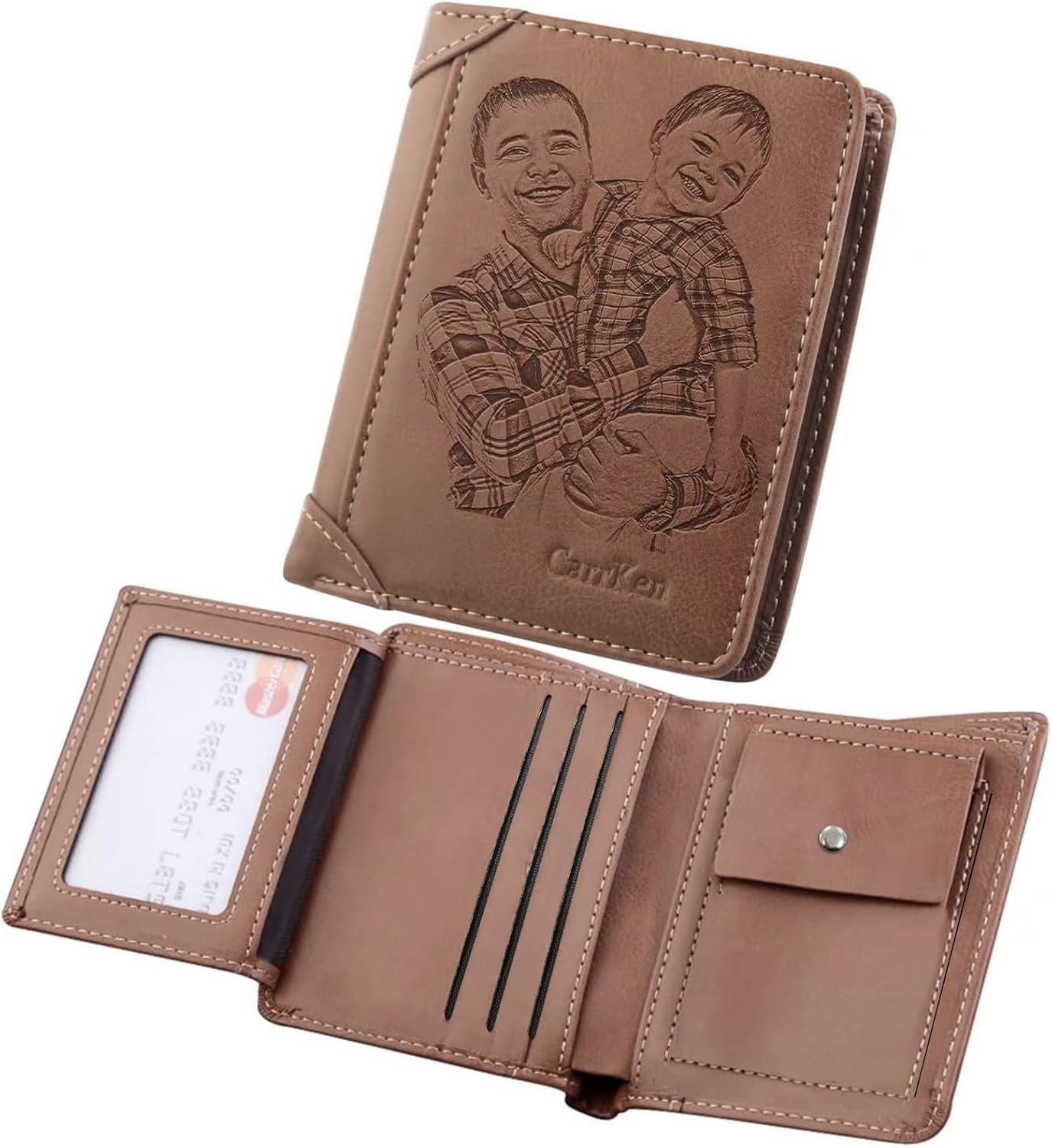 Portefeuille Homme Cuir Personnalisé IDYD – Noir – Avec Ajout De Photo Ou Image