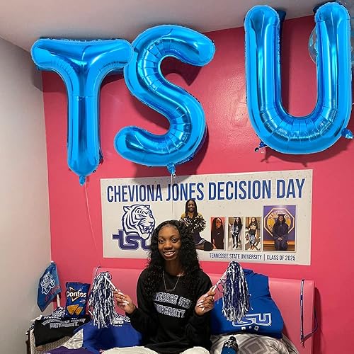 Miniatura 6 de TONIFUL Globos grandes de 40 pulgadas con letras S azules gigantes del alfabeto, globos grandes de Mylar para decoración de suministros de fiesta de