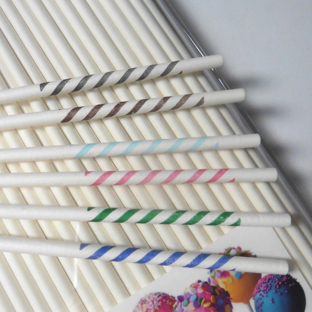 2000pcs 6" X 5/32" + 30pcs colorful stripy Lollipop Sticks for Cake Pops Lollipop Candy