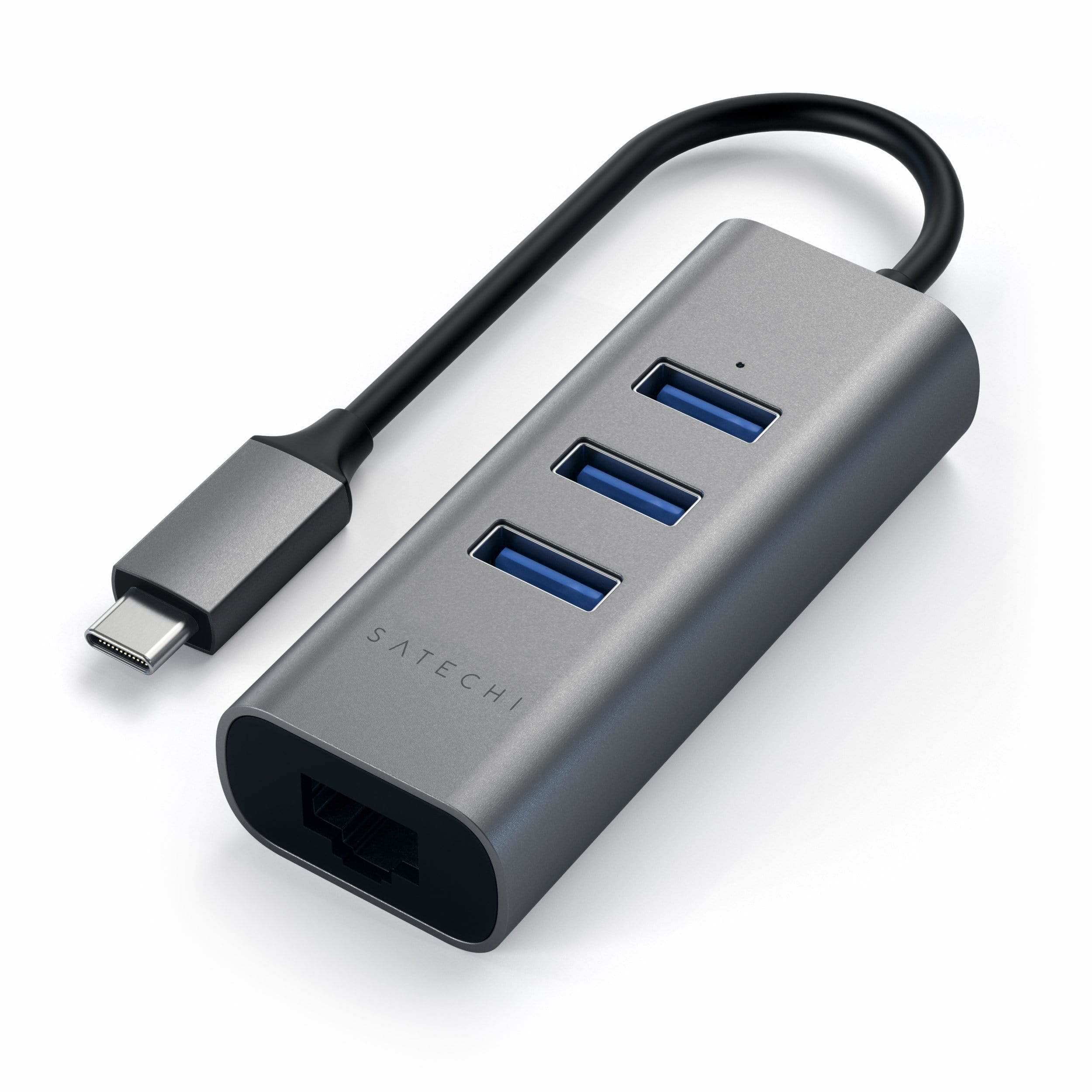MacBook スペースグレイ　充電器・ハブ付き Amazon | Satechi USB-Cハブアダプター USB-A 3.0×3 イーサネット