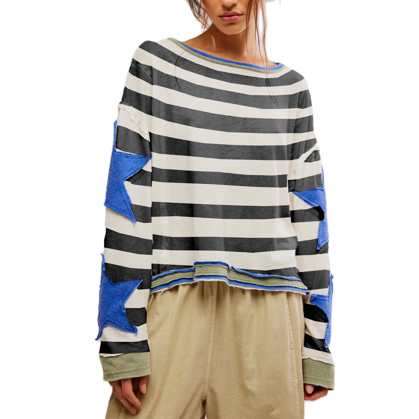 Jinziyinziwomens Y2k Vintage Star Graphic Sweatshirts Aesthetic