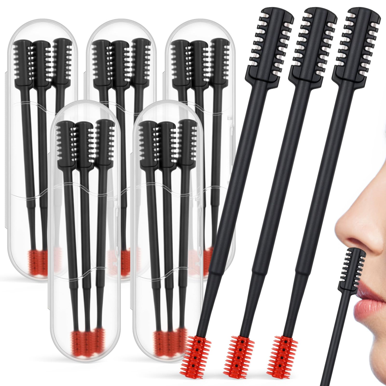 15 Pcs 2 in 1 Nasal Hair Cutter 2026 Upgrade Design Double Sided Travel Nose Hair Trimmer for