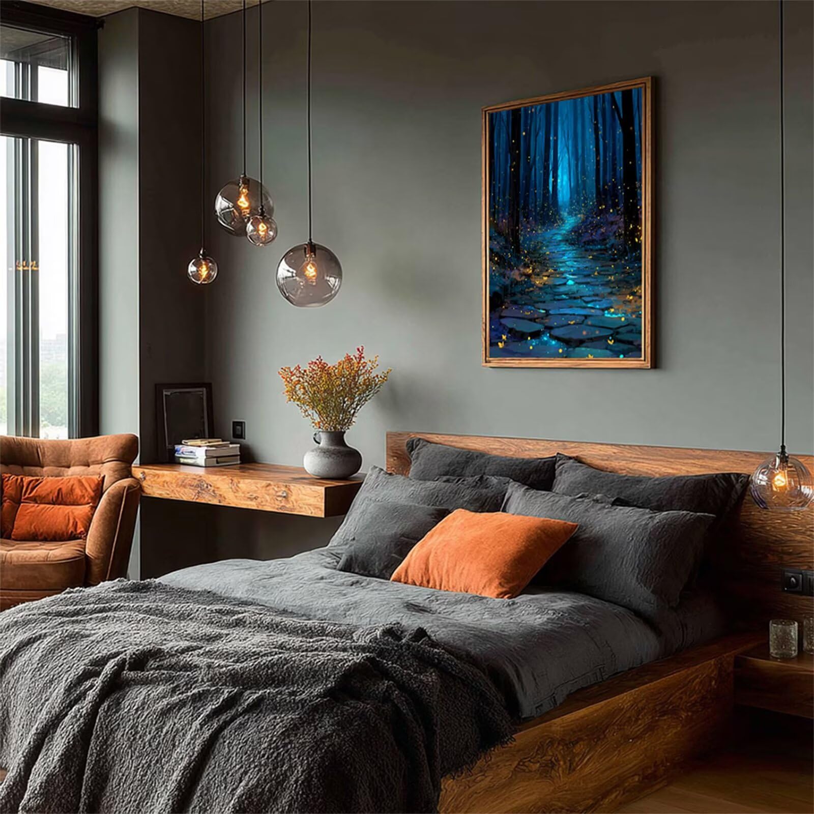 Nocny widok na diamenty, malowanie diamentami DIY pełny zestaw drzew, 5D malarstwo diamentowe dla dorosłych, wiertła do przyklejania diamentów, zestaw kryształowych diamentów, wystrój domu, 90 x 120