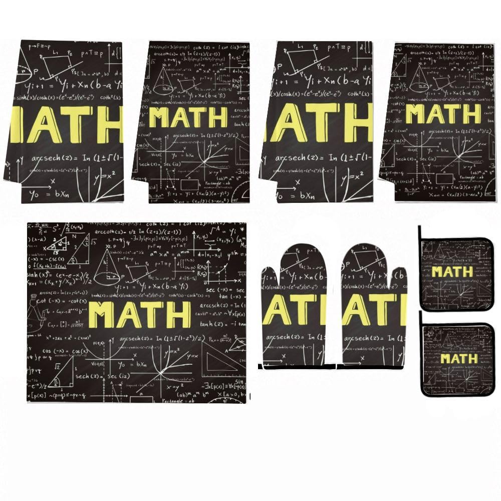 9PCS Complesso Matematica Poster Cucina Decor e Accessori Set