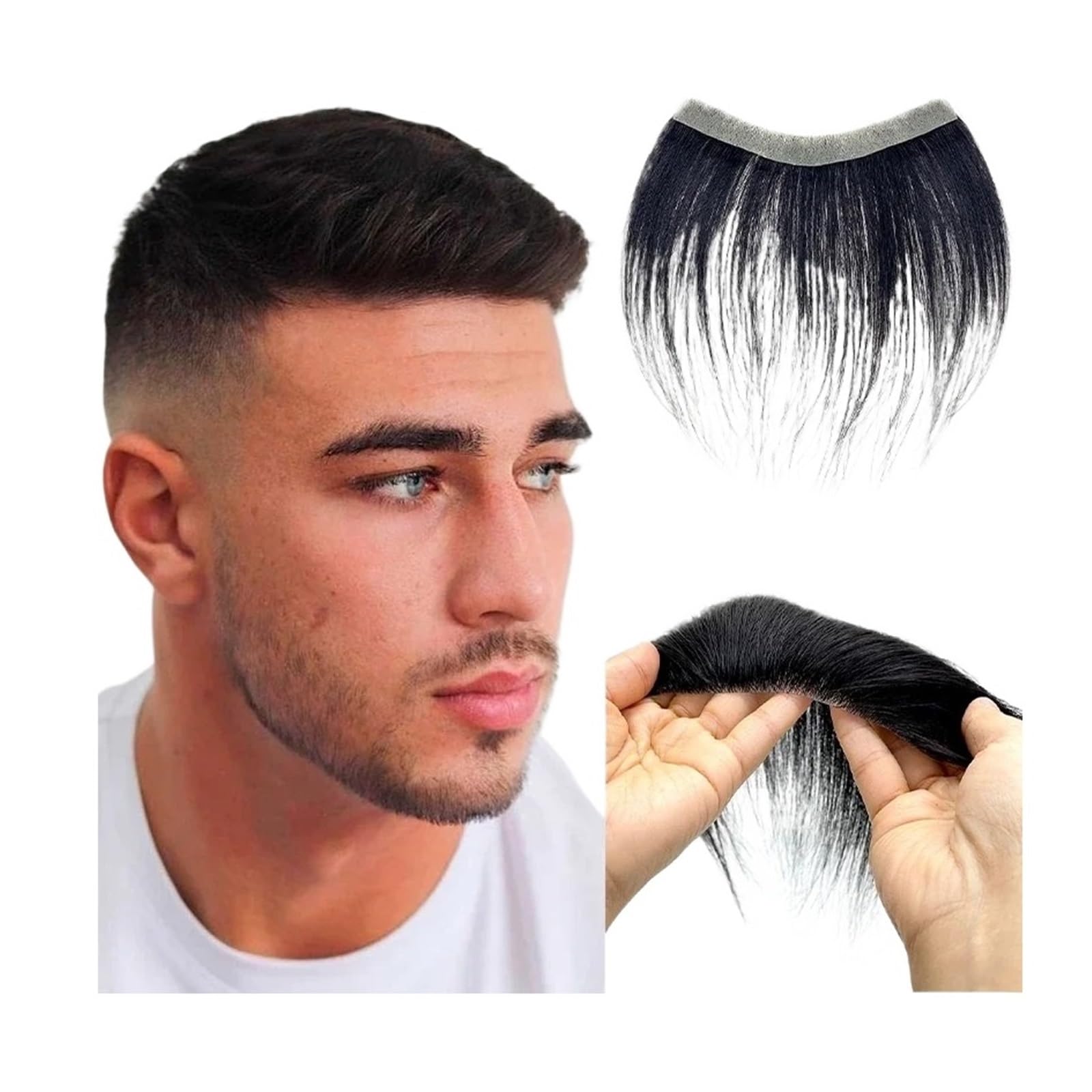 Toupet dla mężczyzn Peruki z przodu Toupet Curl V PU