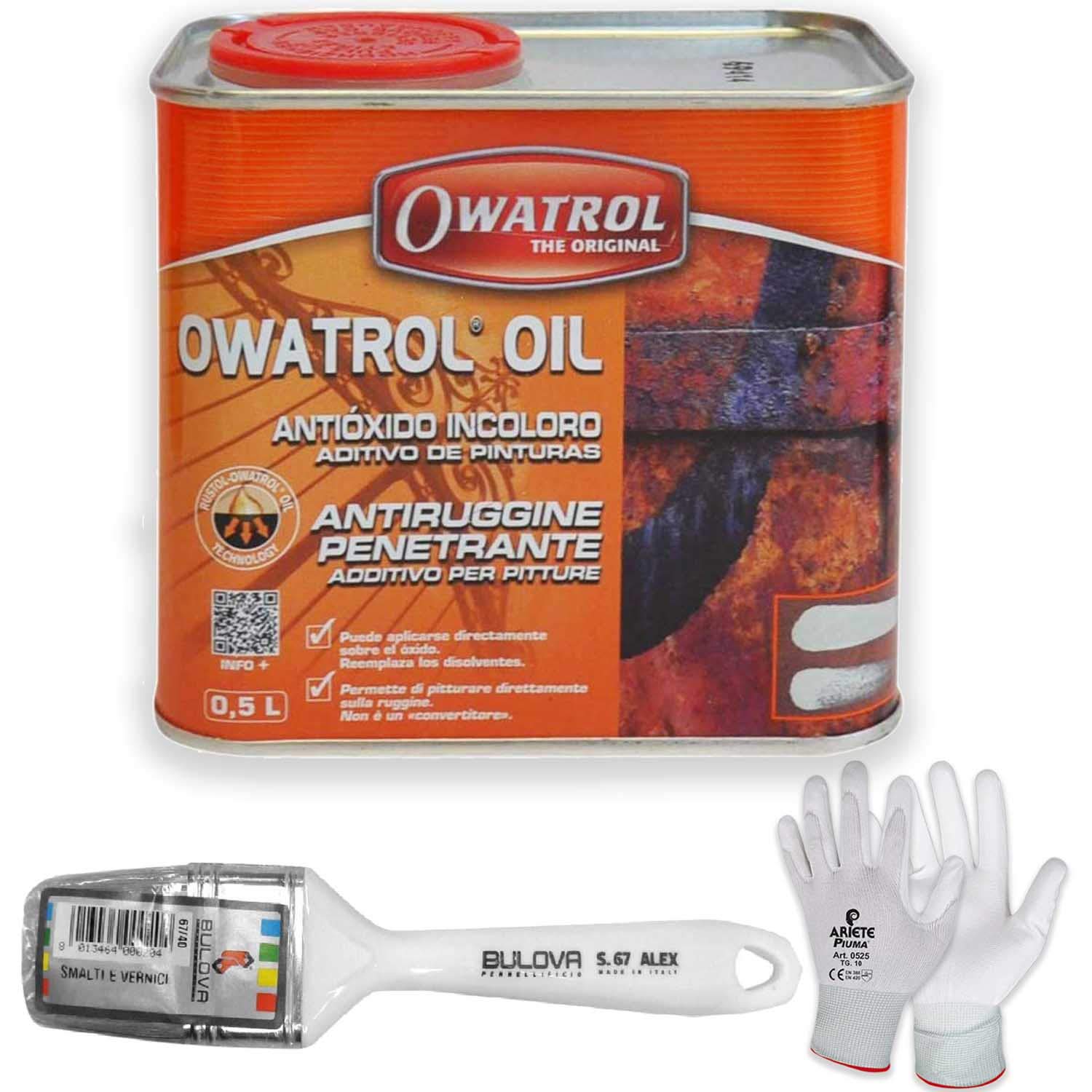 Owatrol OIL Owatrol-Rustol Ato antiruggine multifunzione Additivo per pittura (500ml con Pennello)