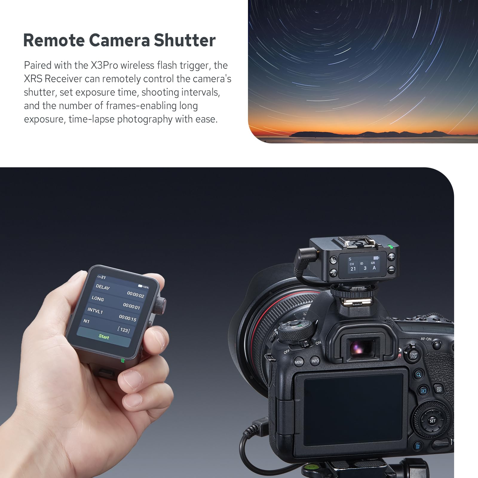 Godox XR S XR-S TTL Récepteur sans Fil pour Appareil Photo Sony, Mise à Niveau du Godox X1R-S, 2,4G HSS Déclencheur à Distance, Sync avec X3/X3Pro émetteur, Batterie Intégrée, Ecran Couleur Lumineux