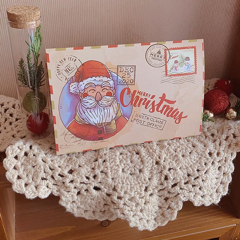 12 Biglietti Di Natale Con Corda Rossa – Cartoline Natalizie Da Appendere All'albero O Da Inviare