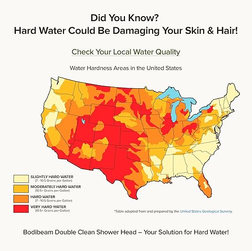 Miniatura 4 de Cabezal de ducha de mano filtrado con vitamina C y filtro de sedimentos, flujo de agua de alta presión, ahorro de agua, reduce el cloro para piel y