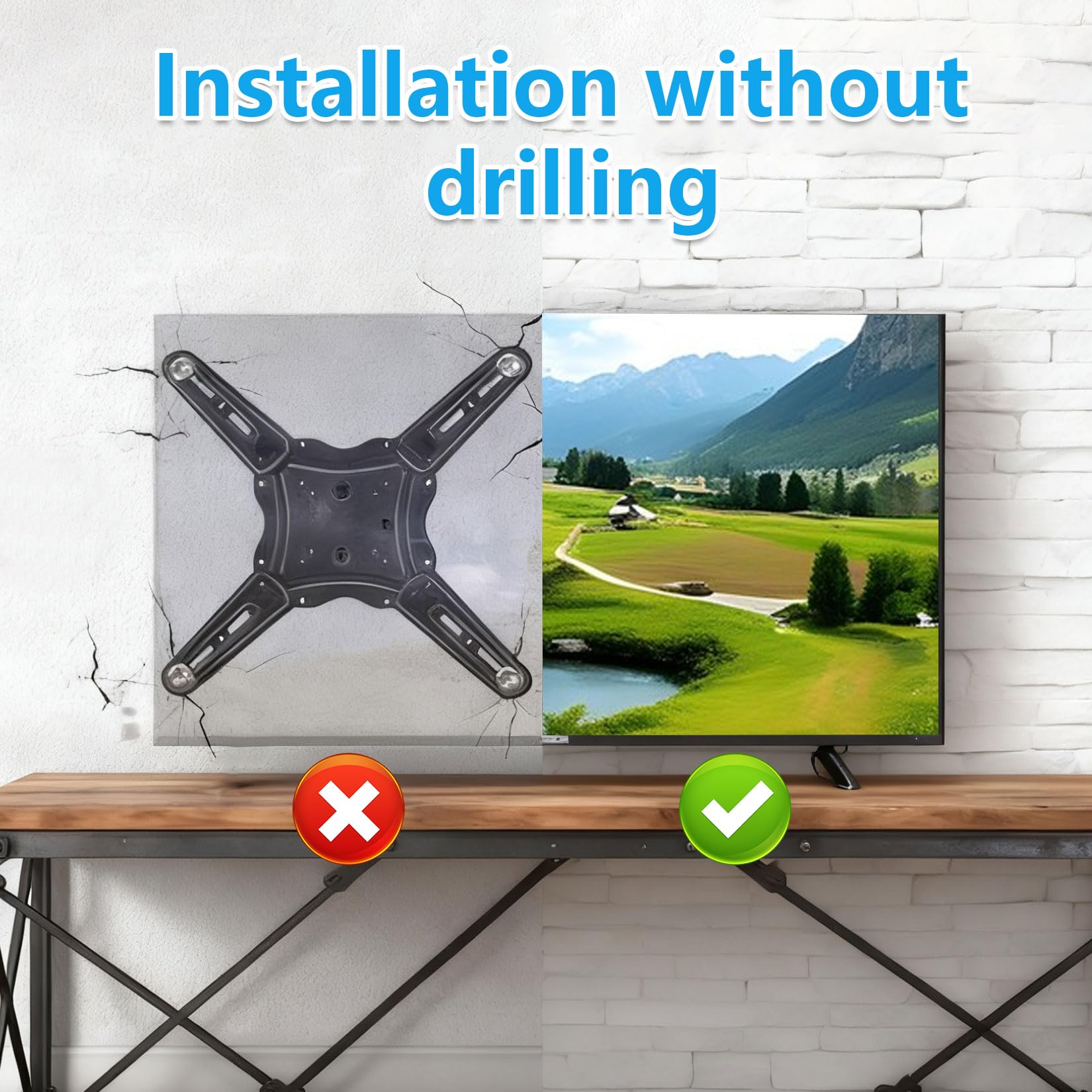 2 PcsTV Feet Replacement, Universal TV Stand Base Feet for TVs, Universal TV Base Legs Stands for Most 24 32 40 49 50 55 Inch Flat Screens, Supports LCD/LED/OLED TVs(Black), with Screws - 4