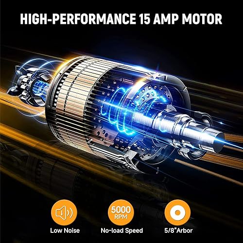 Miniatura 4 de Hoteche Sierra de mesa de 10 pulgadas, sierra de trabajo de sobremesa de 15 amperios, herramienta de carpintería potente y precisa con mesas de