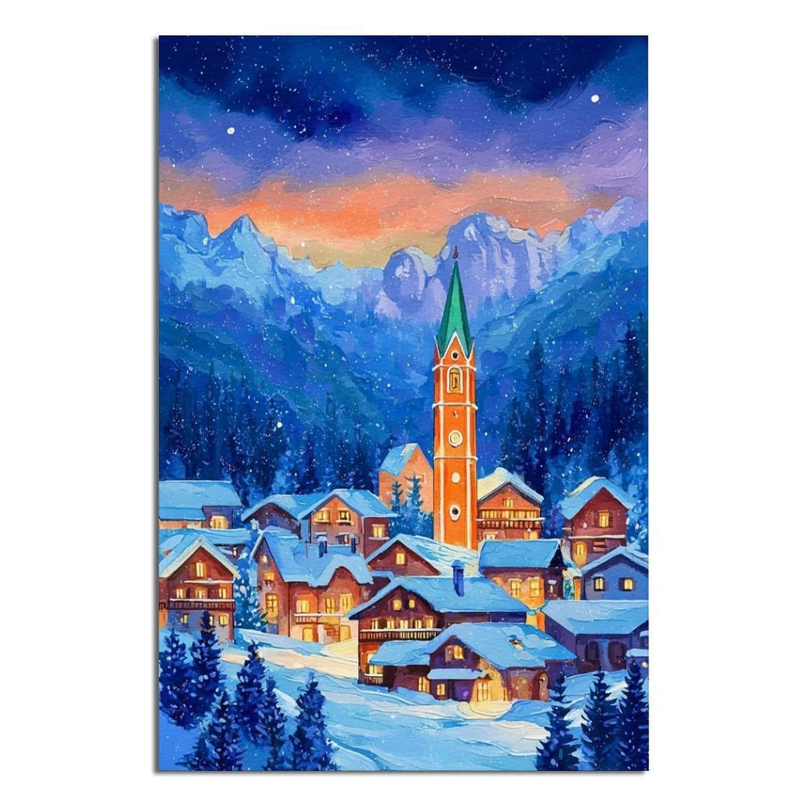 Cortina Italy Posters 20x30inch(50x75cm) Vintage Watercolor Canvas Art