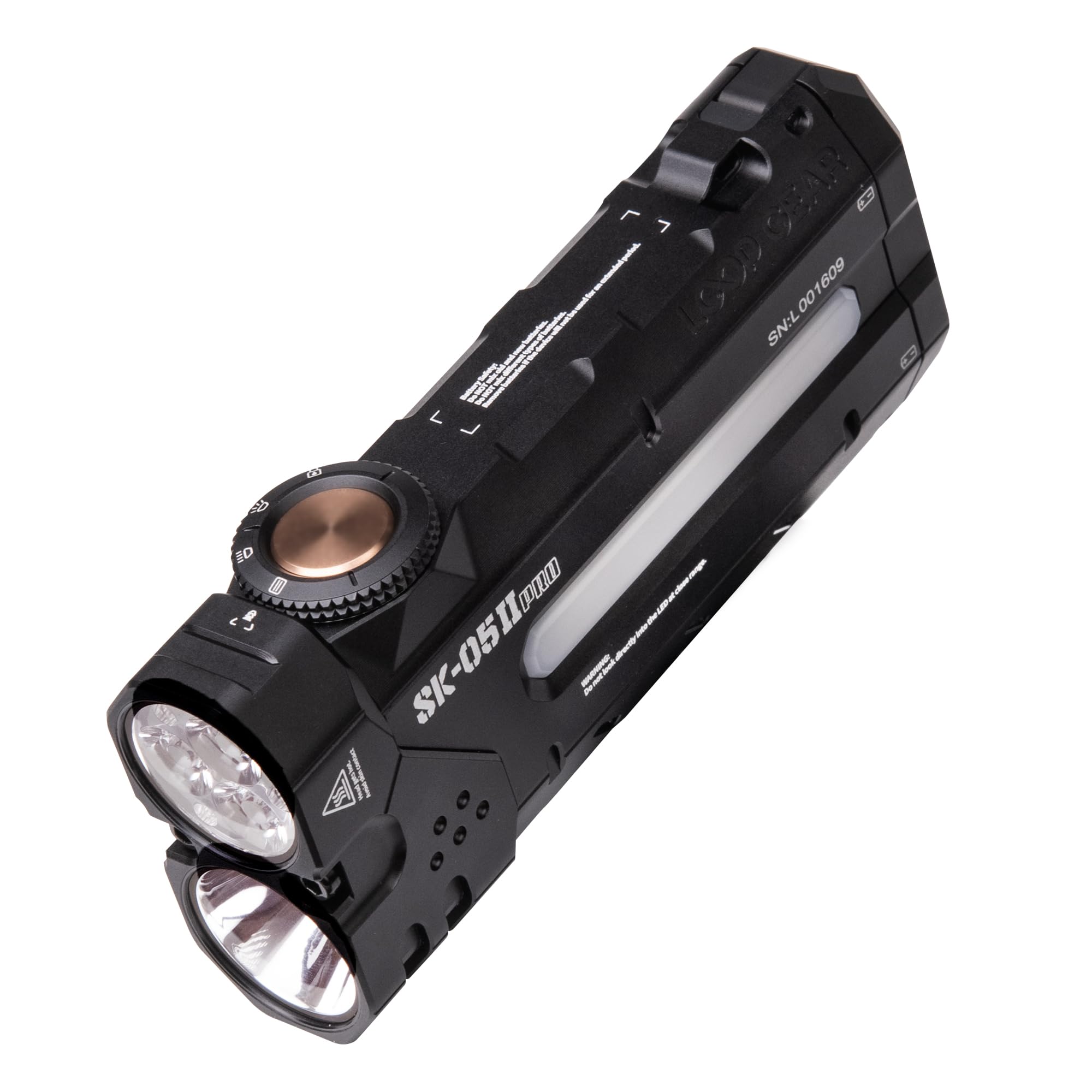 Photo 1 of LOOP GEAR SK05 Pro 2 5000LM High Lumen Rechargeable Flashlight, EDC Flat Flash Light with Spot/Flood/Side Light & Strobe,IP68 Waterproof for Camping Hiking Emergency (Black)