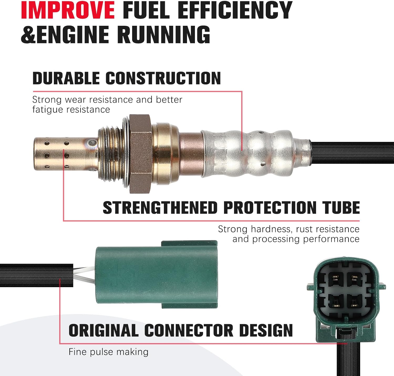 O2 Oxygen Sensor for Nissan Sentra 2003 1.8L, Pathfinder 2008-2012 5.6L, Armada 2005-2015 5.6L, Titan 2004-2015 5.6L, for Infiniti QX56 2004-2010 5.6L, 2-Pack, Replace 226A0-7S001 226A0-8U300