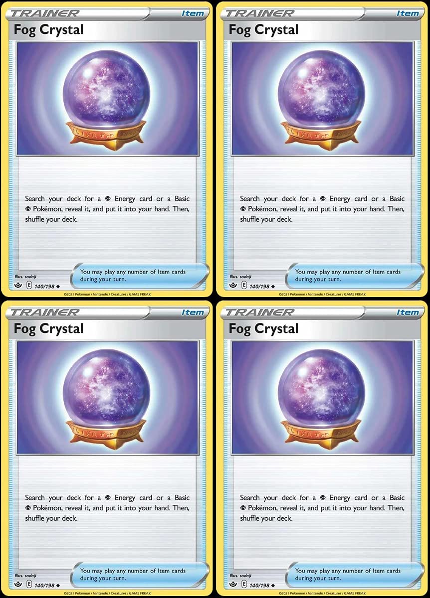 Fog Crystal 140 198 - Chilling Reign - Pokemon Trainer Card Lot - Playset x4