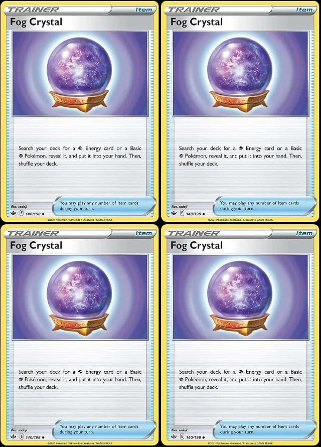 Fog Crystal 140 198 - Chilling Reign - Pokemon Trainer Card Lot - Playset x4
