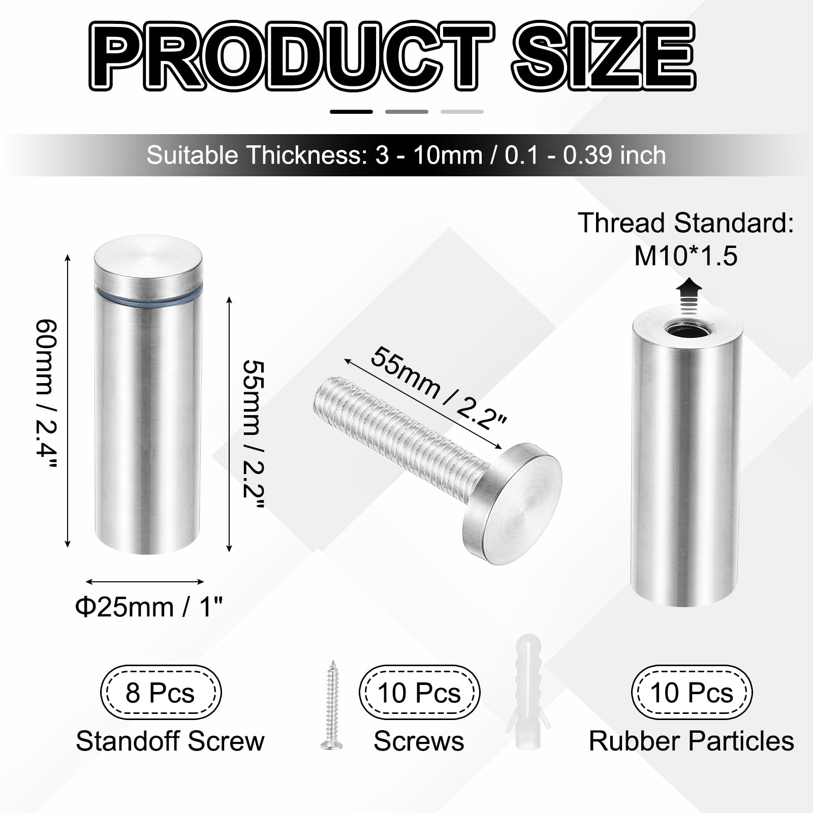 PATIKIL 1x2.4" Standoff Screws - Image 2
