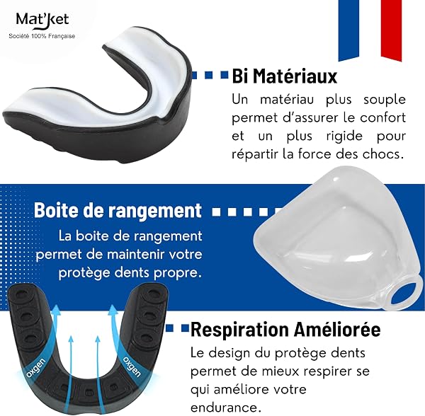 Protege Dent Boxe, Silicone Moulable Confortable Noir pour Homme,Femme,Gouttiere Dentaire Protège Dents,Rugby,Boxe,Thai,Football Americain,UFC - 4