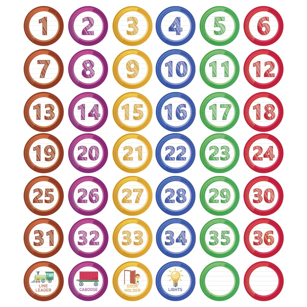SUPERDANT Graffiti Shadow Spot Marker Sticker 1-36 Floor Sticker Number Marker Stickers Line Up Spots for Classroom Floor 42 Pcs DIY Hopscotch Game Wall Stickers for Nursery Cabinet Chair Door