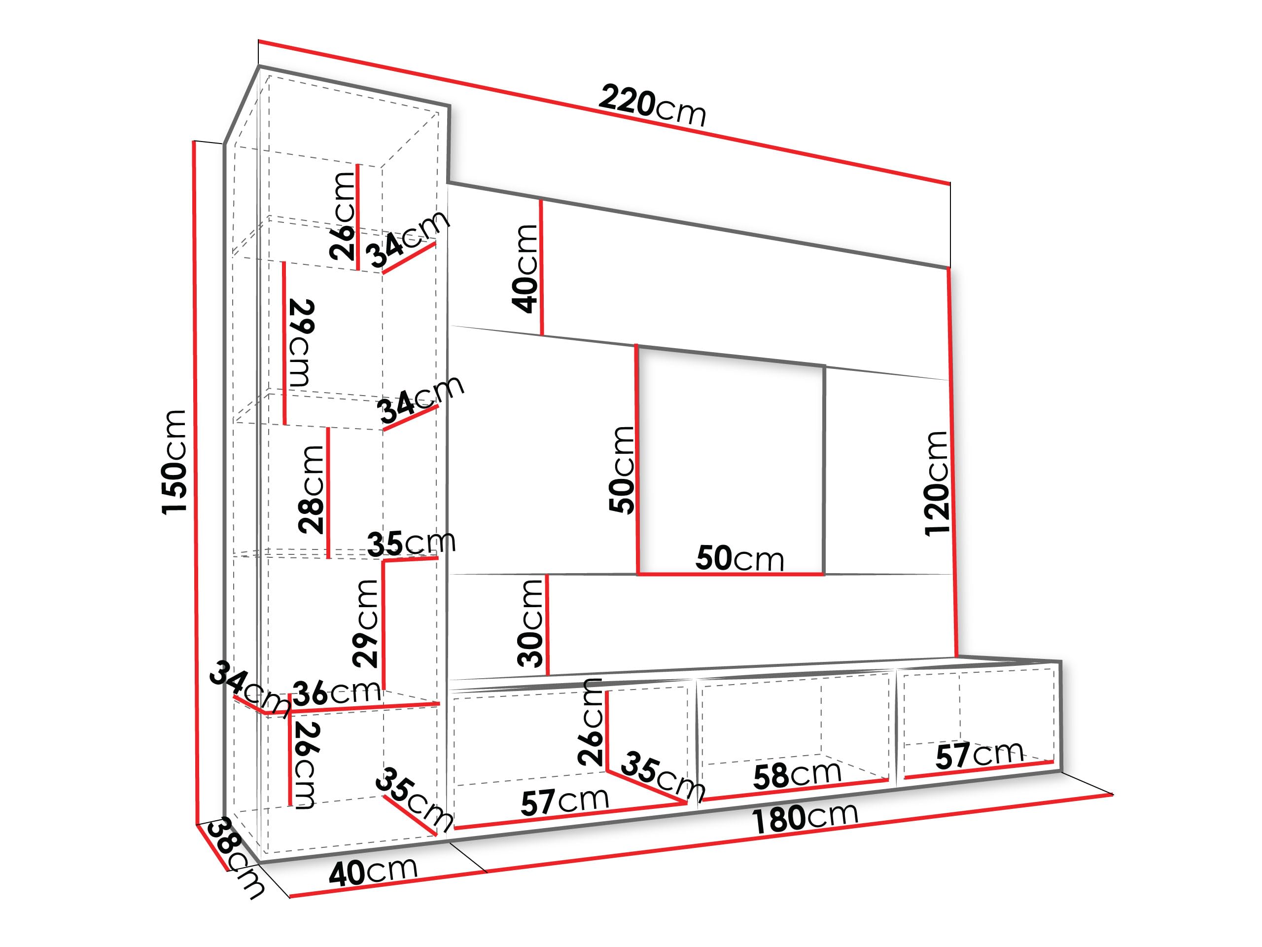 Mirjan24 Wohnwand Deromi VI, Anbauwand mit Wandpaneele und TV-Lowboard, Akustikplatten, Fernsehschrank, Schrankwand, Mediawand, Hängeschrank (Sandbeige + Eiche Cremona)