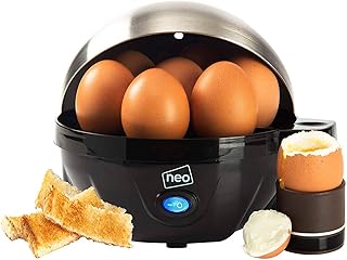 Neo 3 in 1 Durable Kitchen Electric Egg Cooker, Boiler, Poacher Poached Boiled & Omelette Maker Machine Steamer with Timer (Black and Silver)