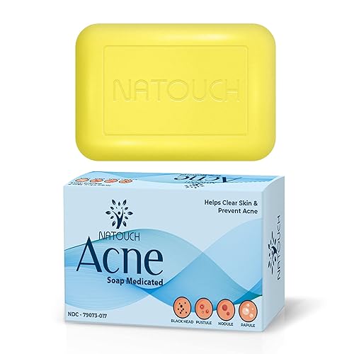 Barra de jabón para tratamiento del acné, barra de jabón medicada antifúngica, gel de baño para acné con ácido salicílico, cicatrices de acné y