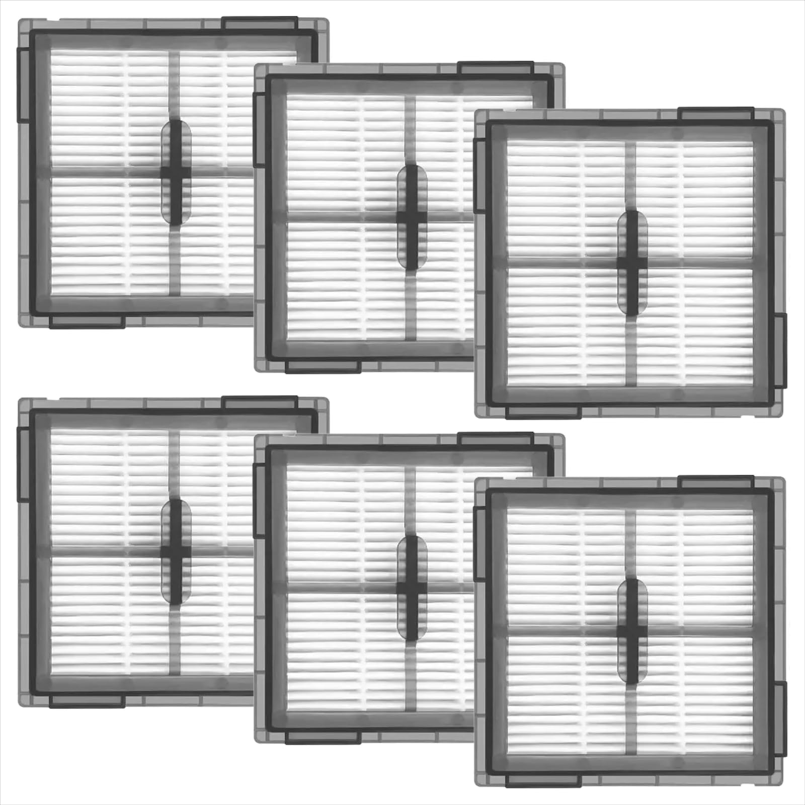 Photo 1 of (6 Pcs) Replacement HEPA Filters Compatible with Roborock Q10 S5/Q10 S5+/Q10 X5/Q10 X5+ Robot Vacuum Cleaner?Replacement Washable Filters?Canister Filter Accessories Kit