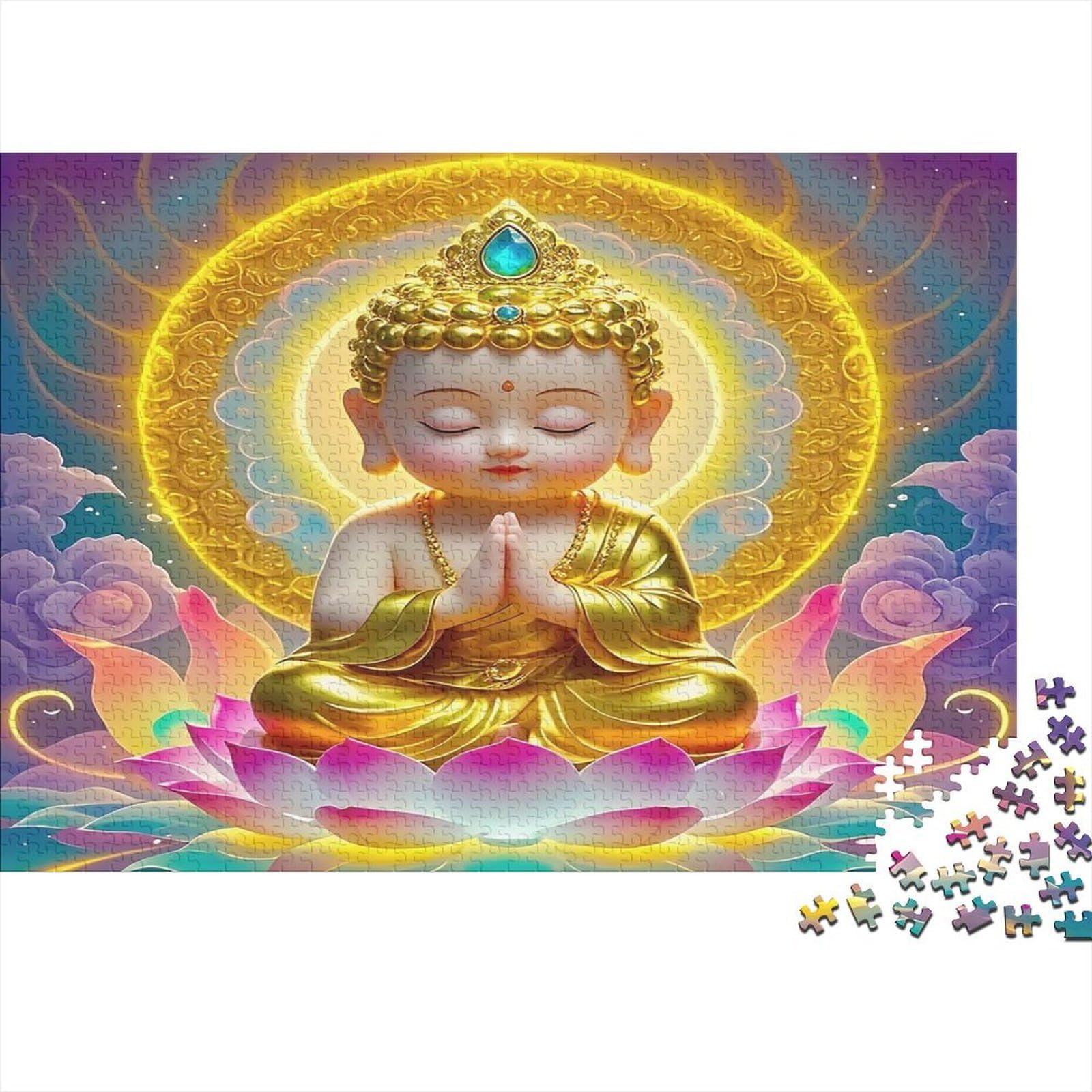 Puzzle de Buda de 1000 piezas, formato 38x26cm para enfoque zen 8