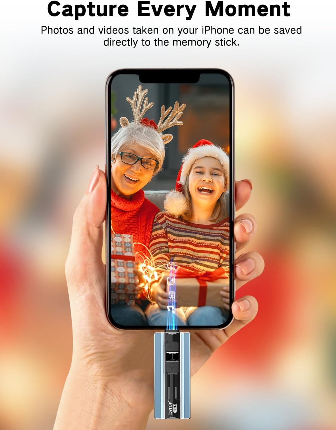 256GB Dual Interface Flash Drive, No App Required, Portable USB Storage Memory Stick for iPhone, iPad, Android, PC & Mac – Easily Stores Photos, Videos & Files (Mist Blue) - Image 8