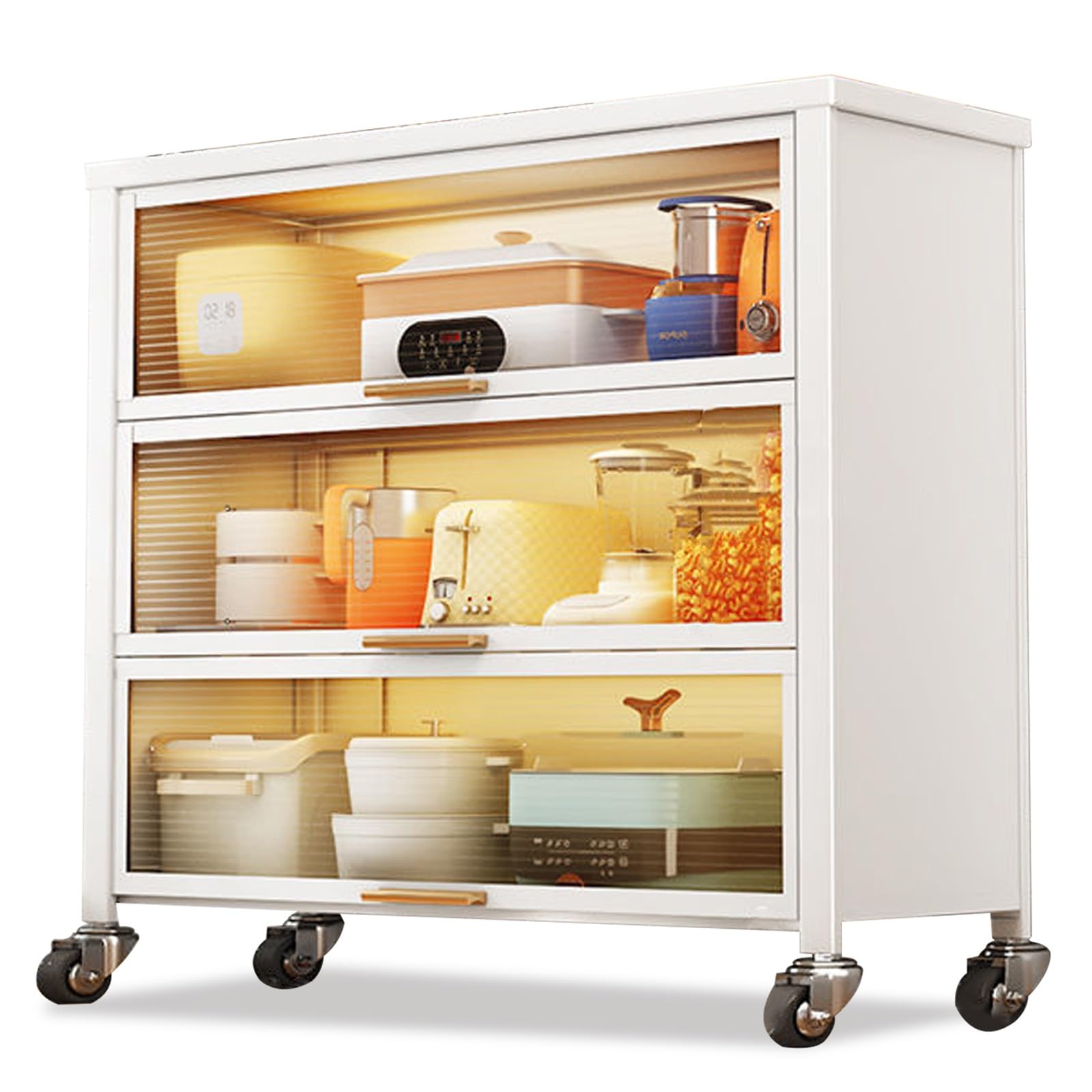 Organiseur polyvalent cuisine garage étagère métal avec portes