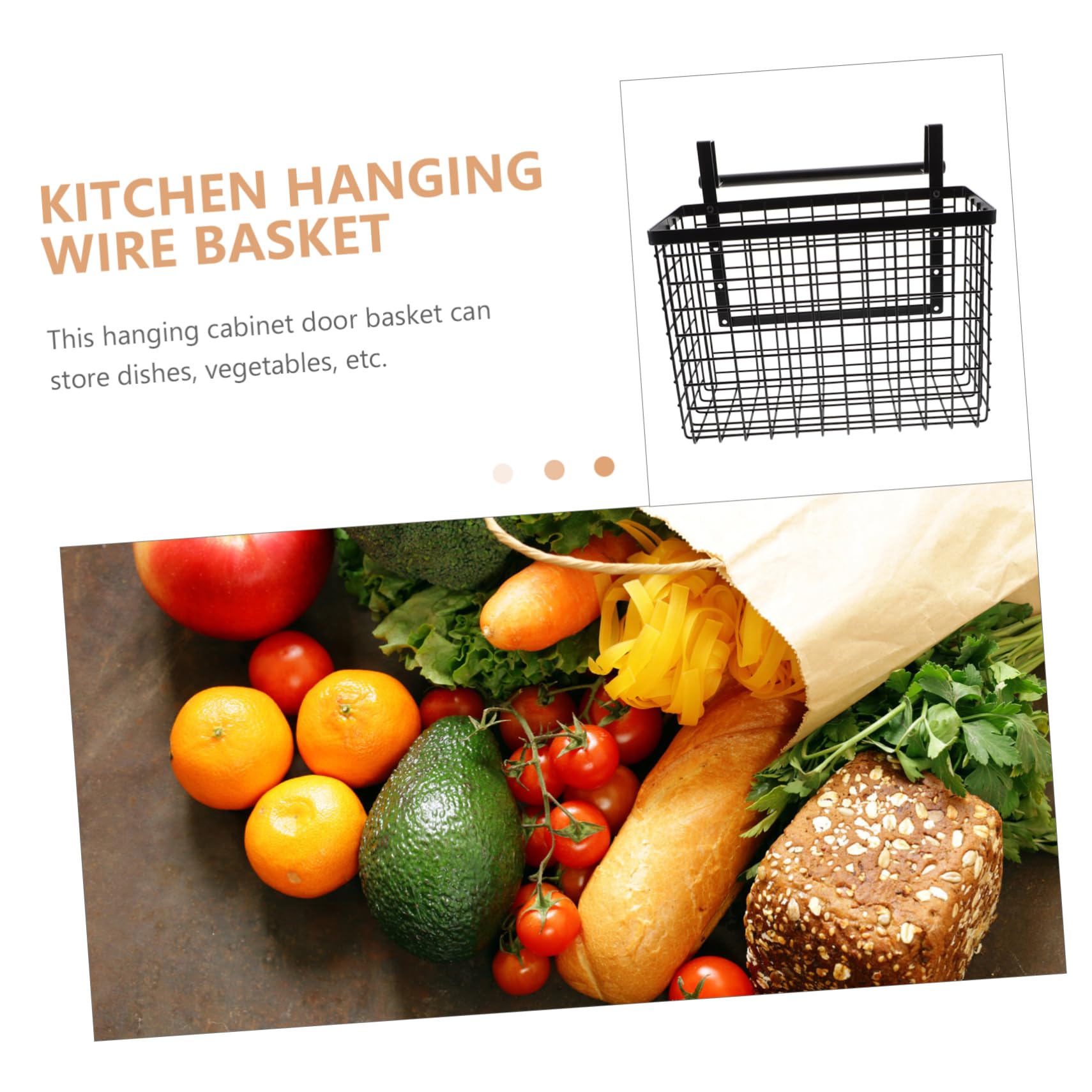 Zerodeko Cesta Colgante y Resistente a Ambientes Húmedos de Acero al Carbono Alta Capacidad de Carga Negro Organizador para Cocina Adecuado para Armario de Pared