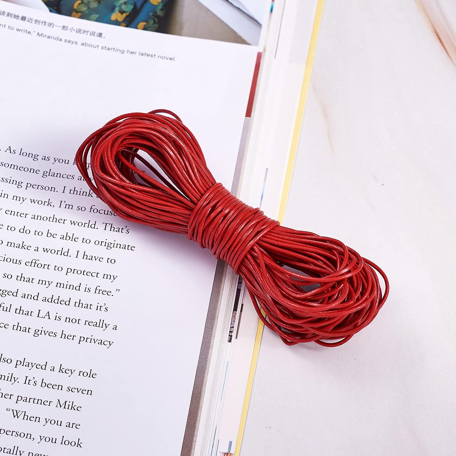 Pandahall 10 Meters 1mm Round Cowhide Leather Jewelry Beading Cord for Bracelet Necklace Craft Making (Red) - Image 4