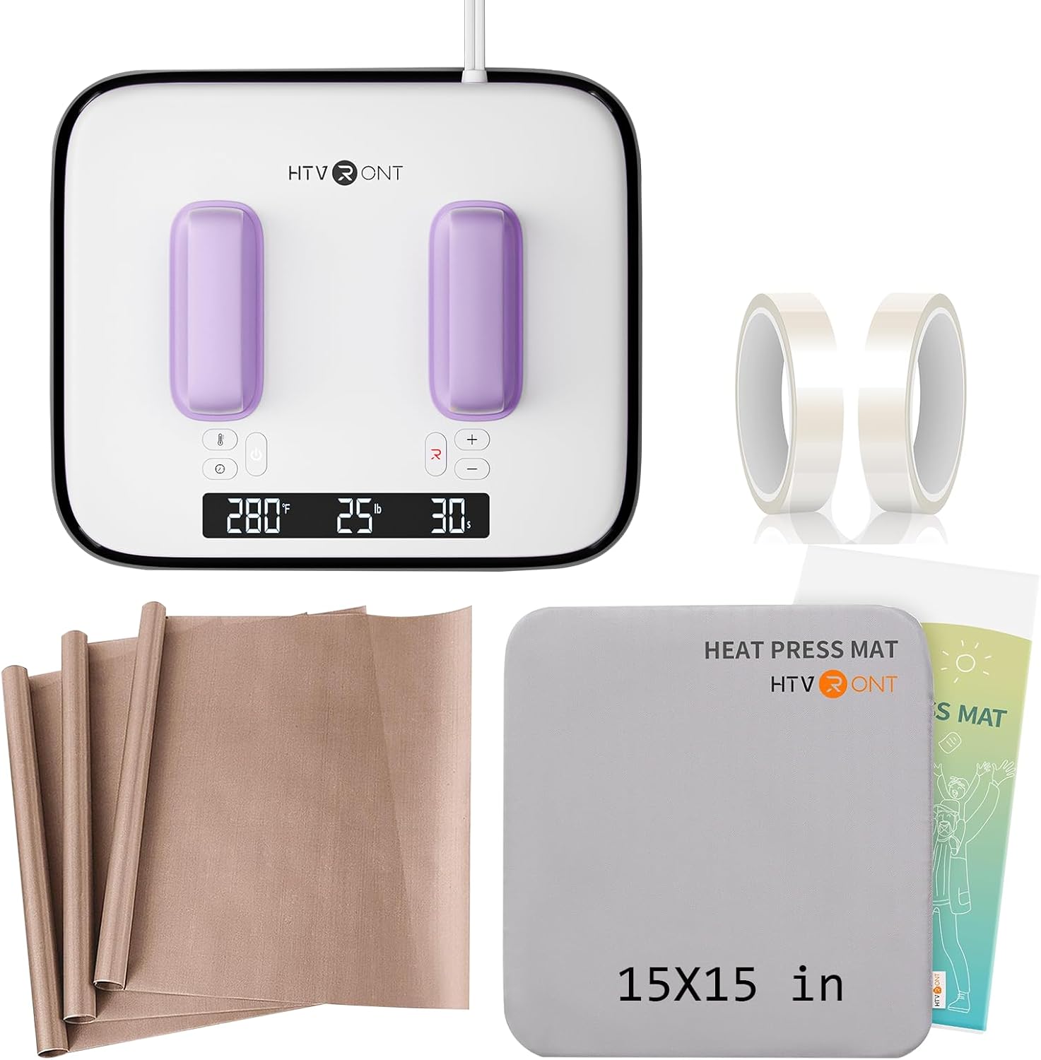 Termofijadora HTVRONT H10 12x10 Pulgadas con Base y Accesorios