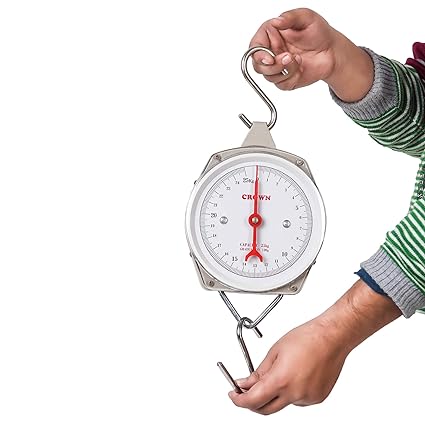 Crown Dial Style Industrial Commercial,Hook Type, Hanging Weighing Scale, Capacity 25 kg,(White)