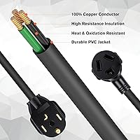 Vista 6 de WELLUCK 1.5FT Adaptador para secadora de 3 puntas a 4 puntas, adaptador de enchufe de secadora de 3 a 4 puntas, adaptador de toma de secadora de 4